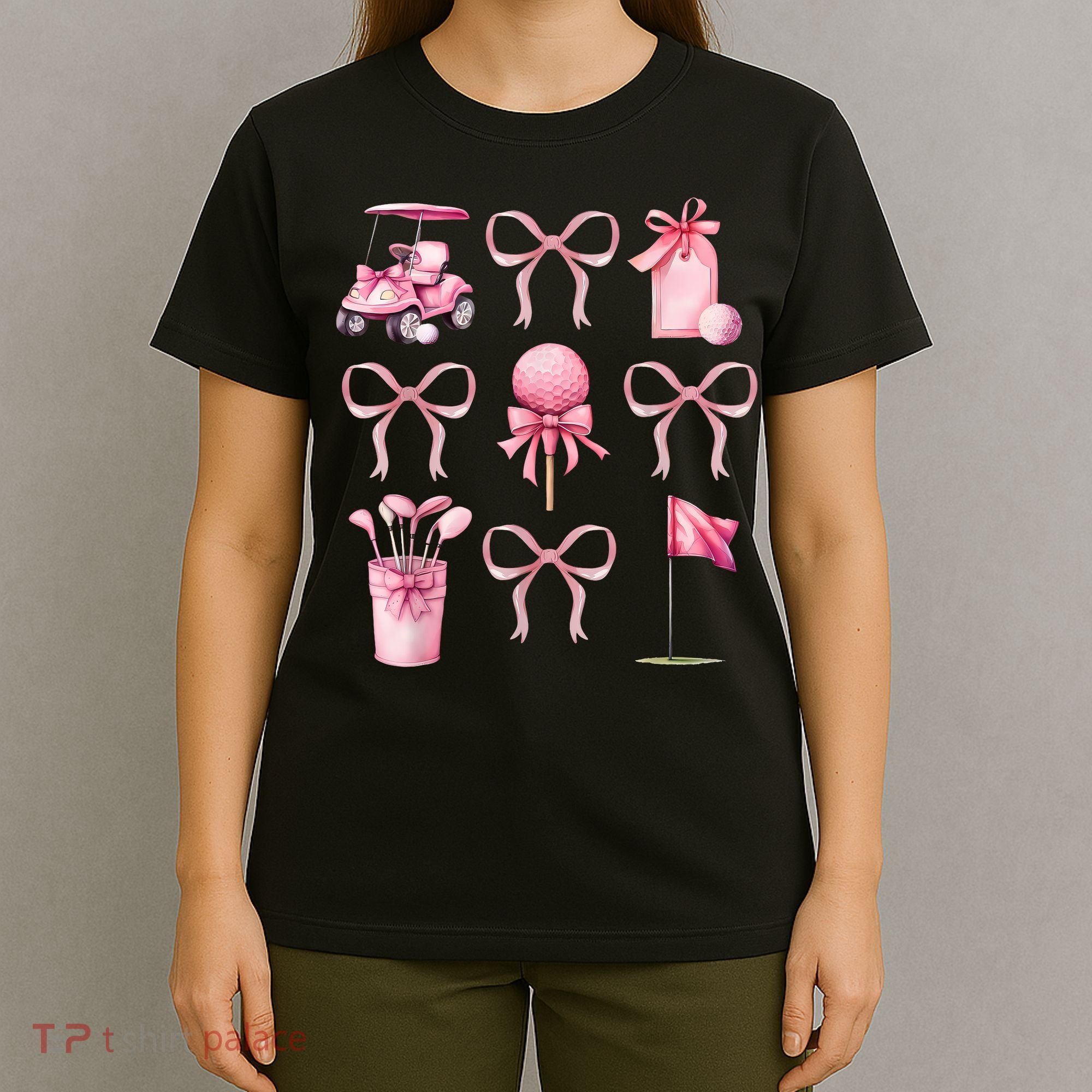 Coquette Golf Bows Preppy Cute Golfer  T-Shirt