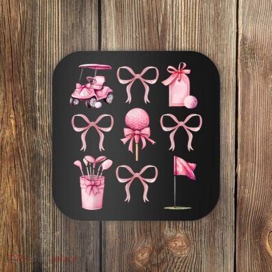 Coquette Golf Bows Preppy Cute Golfer  Coaster