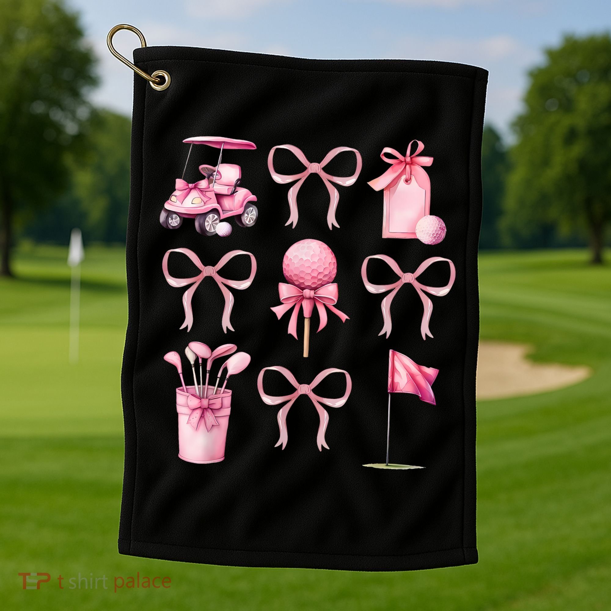 Coquette Golf Bows Preppy Cute Golfer  Golf Towel
