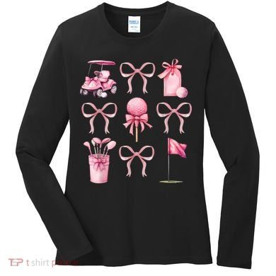 Coquette Golf Bows Preppy Cute Golfer  Women's Long Sleeve Shirt