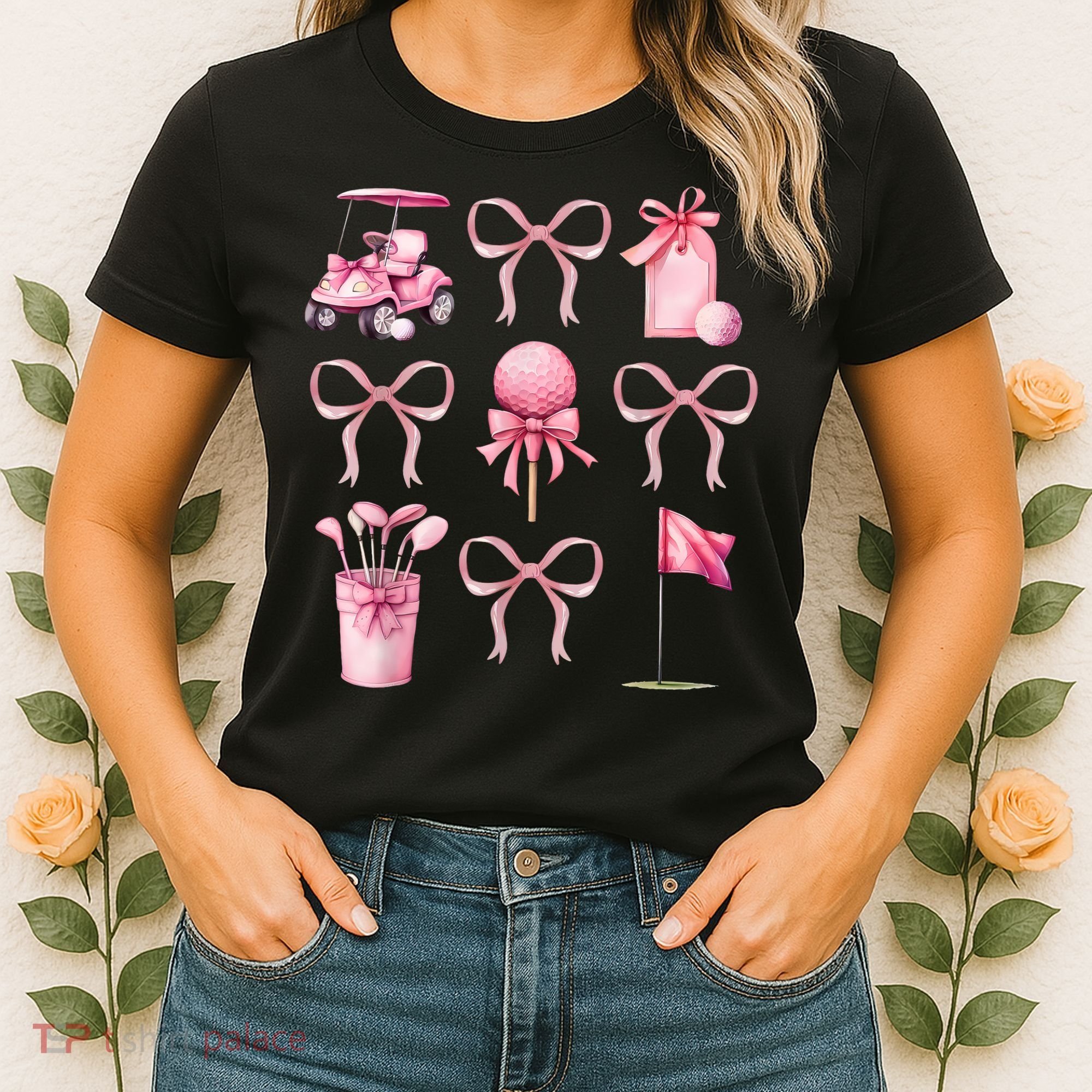 Coquette Golf Bows Preppy Cute Golfer  Women's T-Shirt