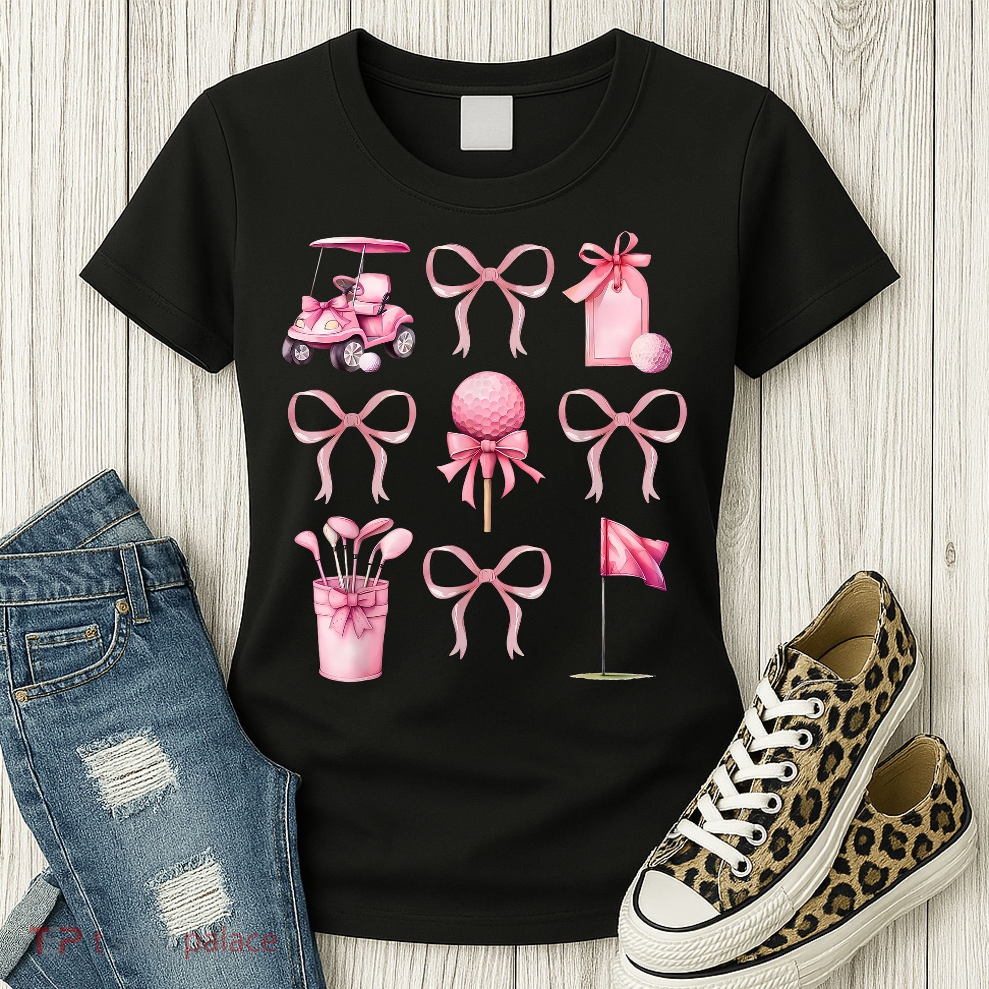 Coquette Golf Bows Preppy Cute Golfer  Women's T-Shirt