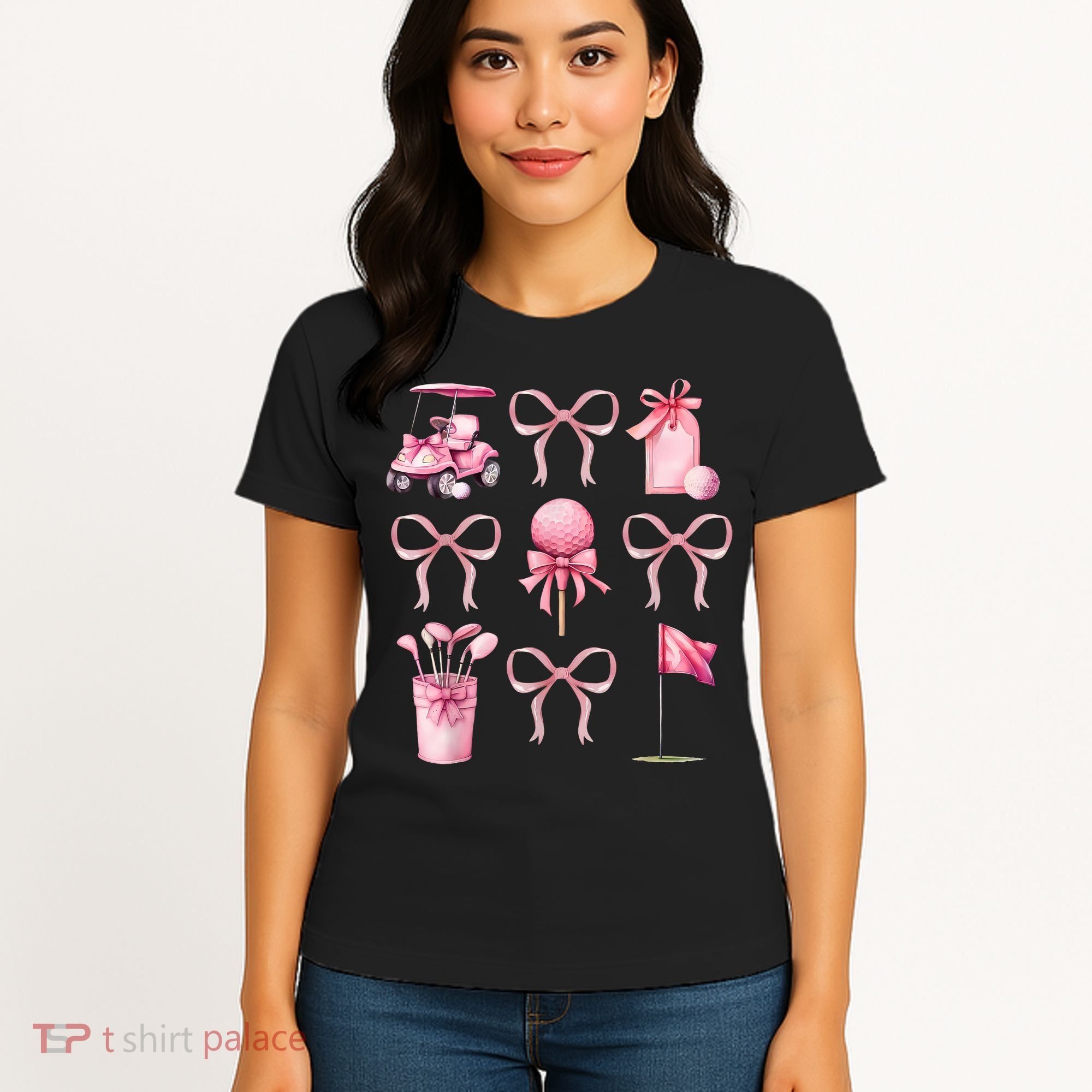 Coquette Golf Bows Preppy Cute Golfer  Women's T-Shirt