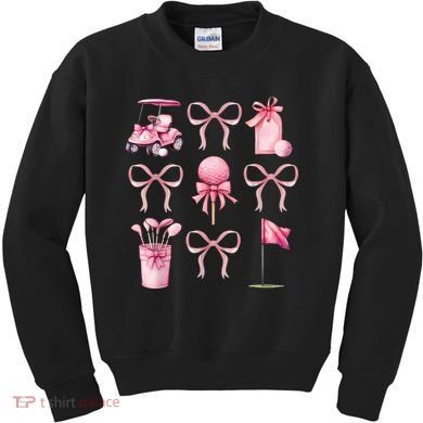 Coquette Golf Bows Preppy Cute Golfer  Kids Sweatshirt