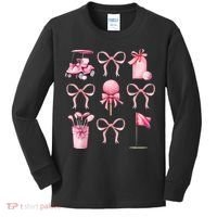 Coquette Golf Bows Preppy Cute Golfer  Kids Long Sleeve Shirt thumb 0