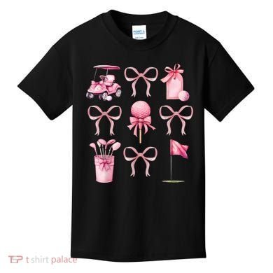 Coquette Golf Bows Preppy Cute Golfer  Kids T-Shirt