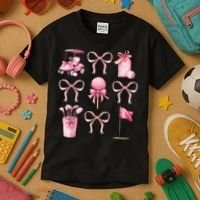 Coquette Golf Bows Preppy Cute Golfer  Kids T-Shirt thumb 3