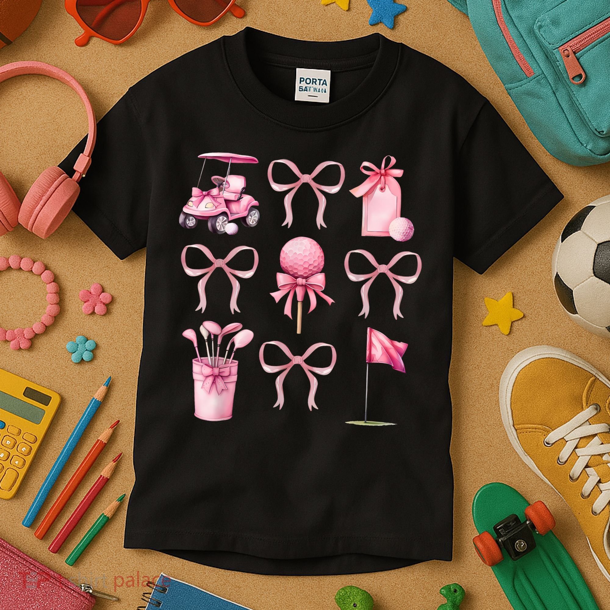 Coquette Golf Bows Preppy Cute Golfer  Kids T-Shirt