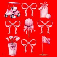 Coquette Golf Bows Preppy Cute Golfer  Santa Hat thumb 1