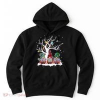 Cute Gnome Buffalo Plaid Christmas Tree Light Ugly Santa Hat Hoodie thumb 0