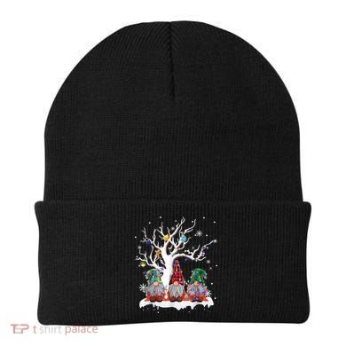 Cute Gnome Buffalo Plaid Christmas Tree Light Ugly Santa Hat Beanie