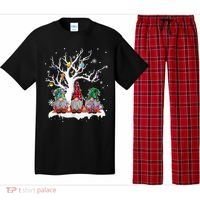 Cute Gnome Buffalo Plaid Christmas Tree Light Ugly Santa Hat Pajama Set thumb 0