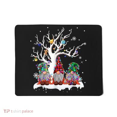 Cute Gnome Buffalo Plaid Christmas Tree Light Ugly Santa Hat Mousepad