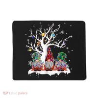 Cute Gnome Buffalo Plaid Christmas Tree Light Ugly Santa Hat Mousepad thumb 0