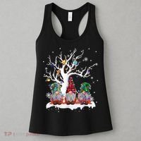 Cute Gnome Buffalo Plaid Christmas Tree Light Ugly Santa Hat Women's Tank Top thumb 3