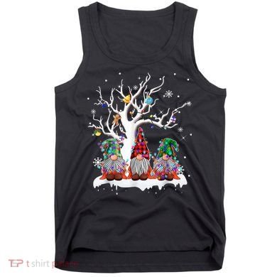 Cute Gnome Buffalo Plaid Christmas Tree Light Ugly Santa Hat Tank Top