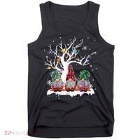 Cute Gnome Buffalo Plaid Christmas Tree Light Ugly Santa Hat Tank Top thumb 0
