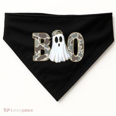 Camo Ghost Boo Spooky Halloween USA-Made Doggie Bandana