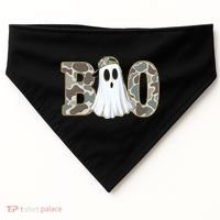 Camo Ghost Boo Spooky Halloween USA-Made Doggie Bandana thumb 0