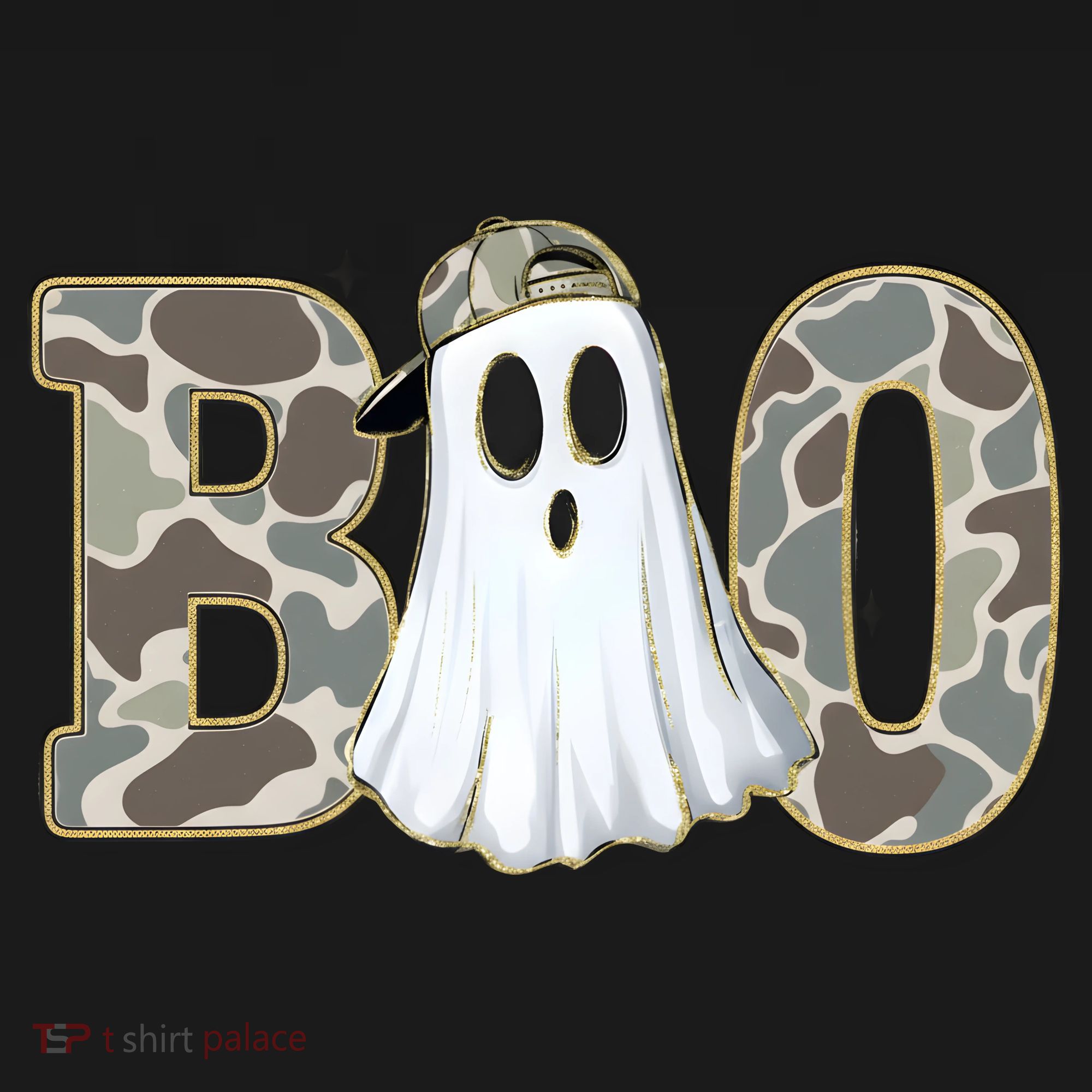 Camo Ghost Boo Spooky Halloween Bucket Hat