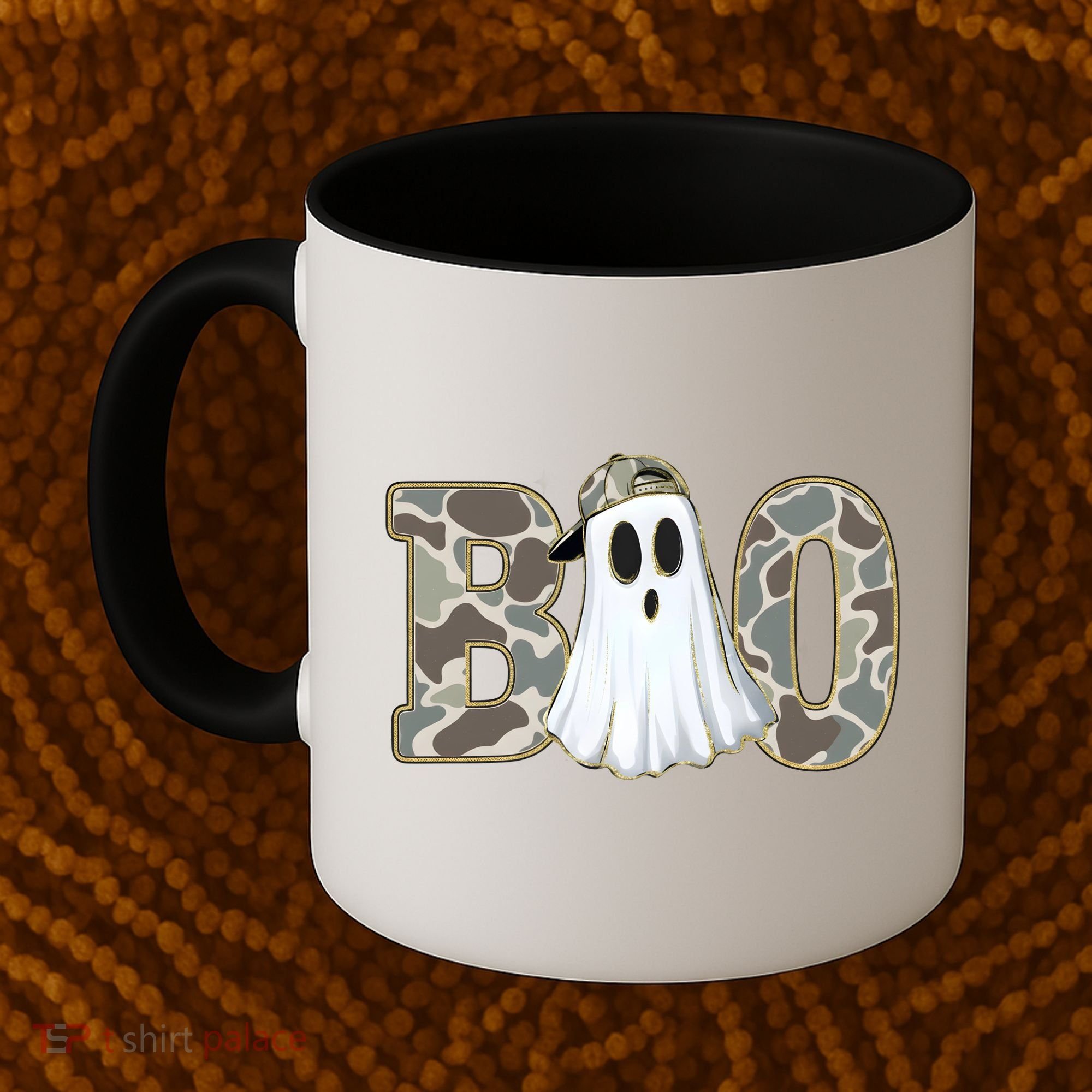 Camo Ghost Boo Spooky Halloween Coffee Mug