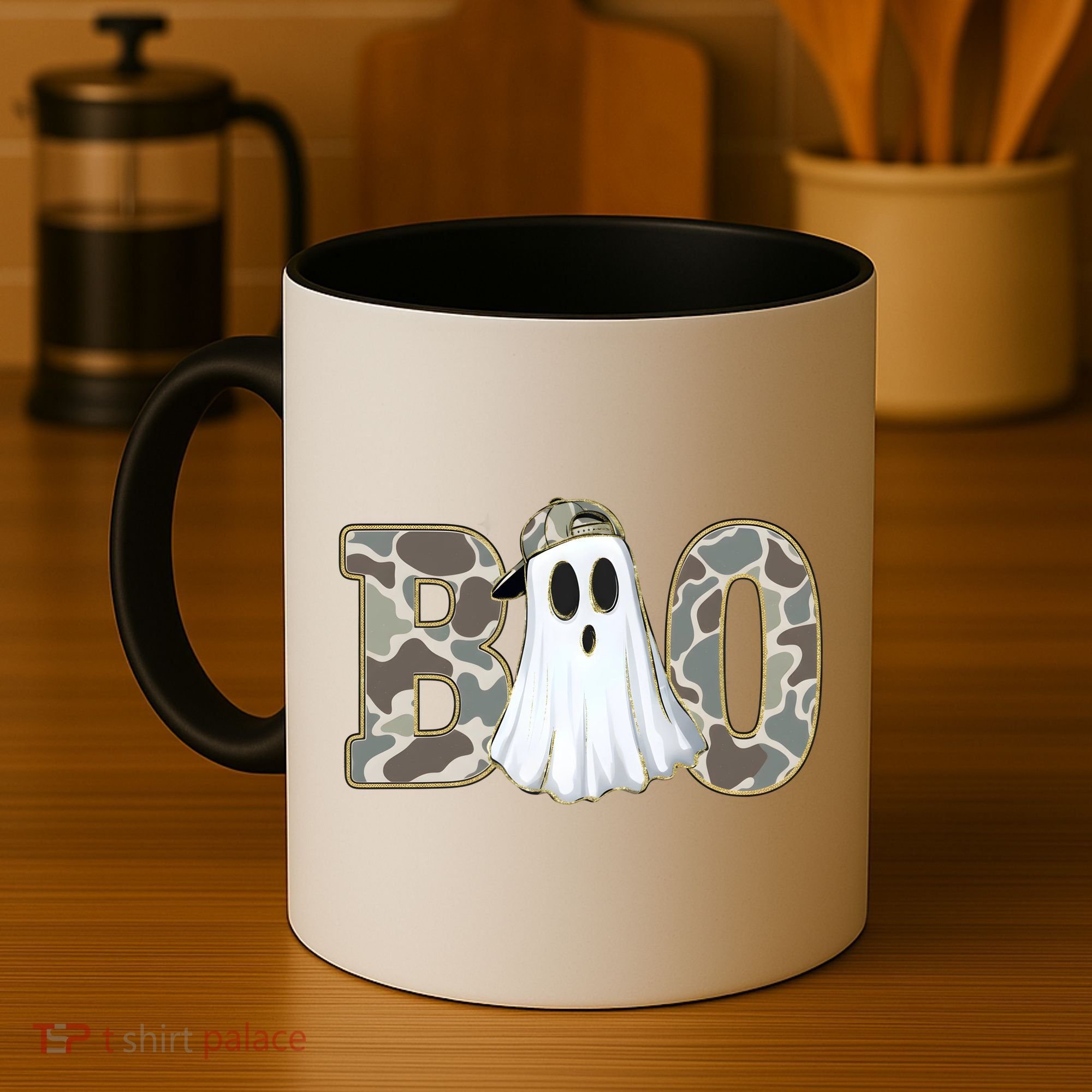 Camo Ghost Boo Spooky Halloween Coffee Mug