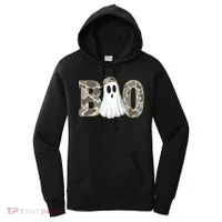 Camo Ghost Boo Spooky Halloween Women's Hoodie thumb 0