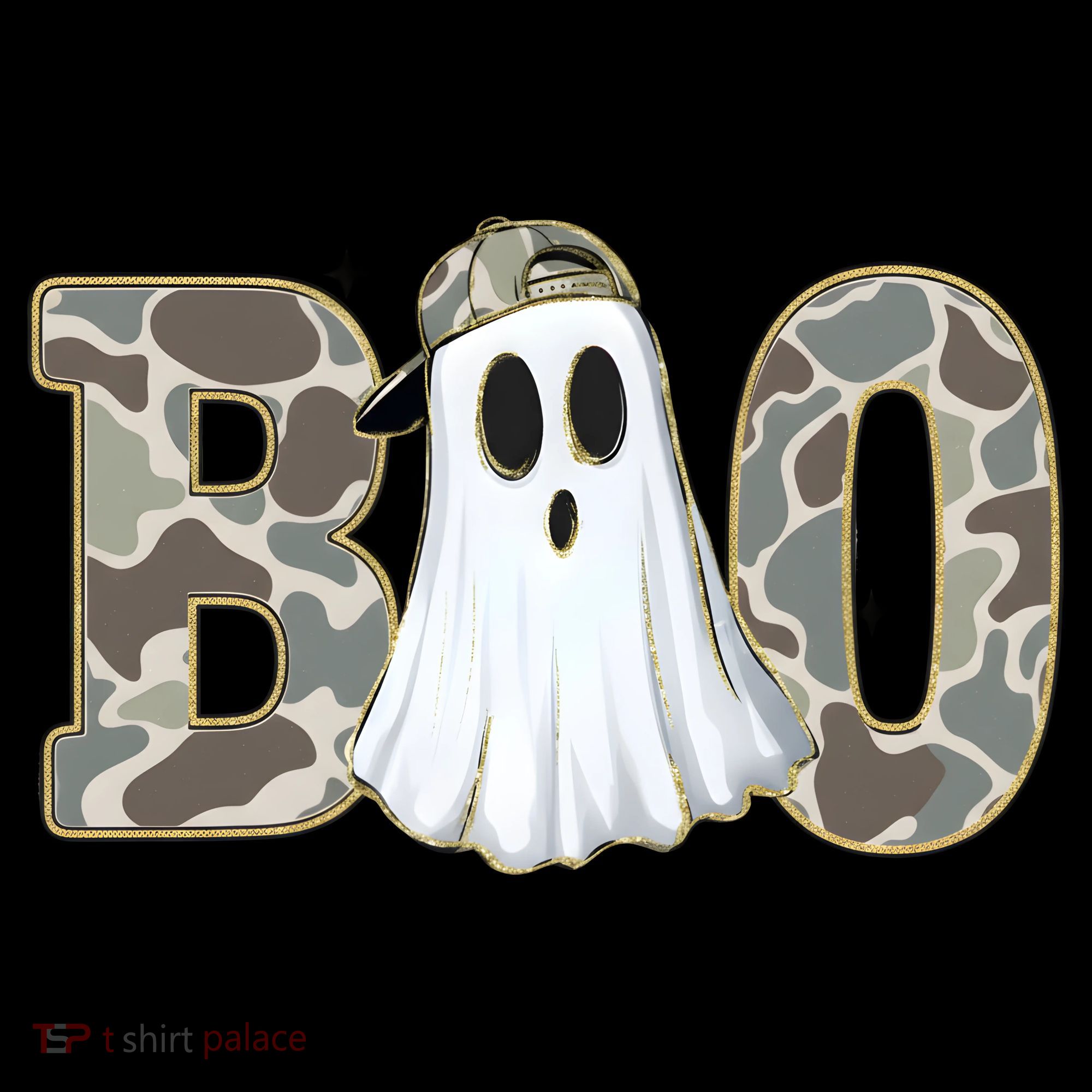 Camo Ghost Boo Spooky Halloween Baby Bodysuit