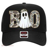 Camo Ghost Boo Spooky Halloween Hat thumb 0
