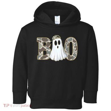 Camo Ghost Boo Spooky Halloween Toddler Hoodie
