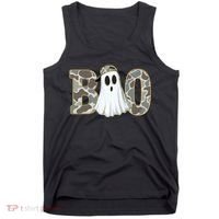 Camo Ghost Boo Spooky Halloween Tank Top thumb 0