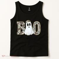 Camo Ghost Boo Spooky Halloween Tank Top thumb 2