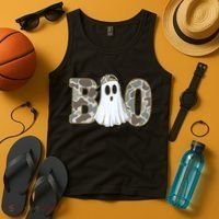 Camo Ghost Boo Spooky Halloween Tank Top thumb 4