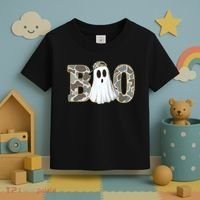 Camo Ghost Boo Spooky Halloween Toddler T-Shirt thumb 3