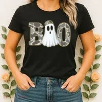 Camo Ghost Boo Spooky Halloween Women's T-Shirt thumb 2