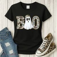 Camo Ghost Boo Spooky Halloween Women's T-Shirt thumb 3