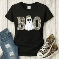 Camo Ghost Boo Spooky Halloween Women's T-Shirt thumb 3