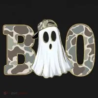 Camo Ghost Boo Spooky Halloween Women's T-Shirt thumb 6