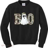 Camo Ghost Boo Spooky Halloween Kids Sweatshirt thumb 0