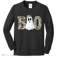 Camo Ghost Boo Spooky Halloween Kids Long Sleeve Shirt thumb 0