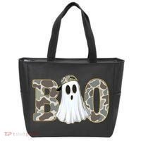 Camo Ghost Boo Spooky Halloween Tote Bag thumb 0