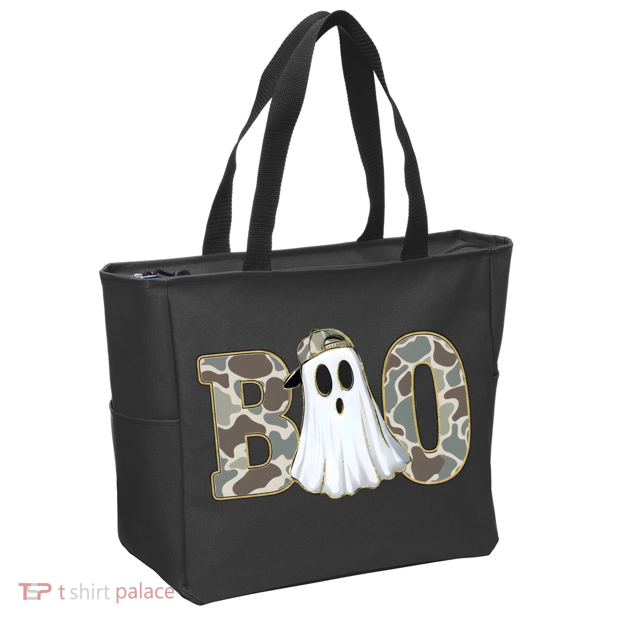 Camo Ghost Boo Spooky Halloween Tote Bag