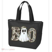 Camo Ghost Boo Spooky Halloween Tote Bag thumb 3