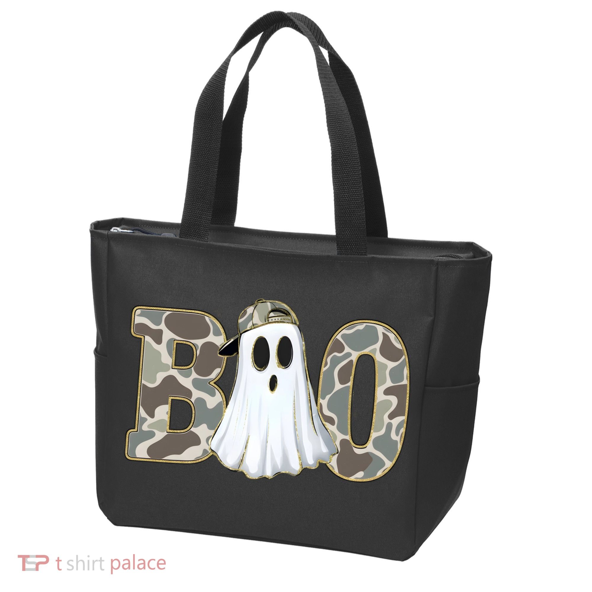 Camo Ghost Boo Spooky Halloween Tote Bag