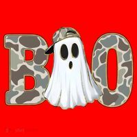 Camo Ghost Boo Spooky Halloween Santa Hat thumb 1