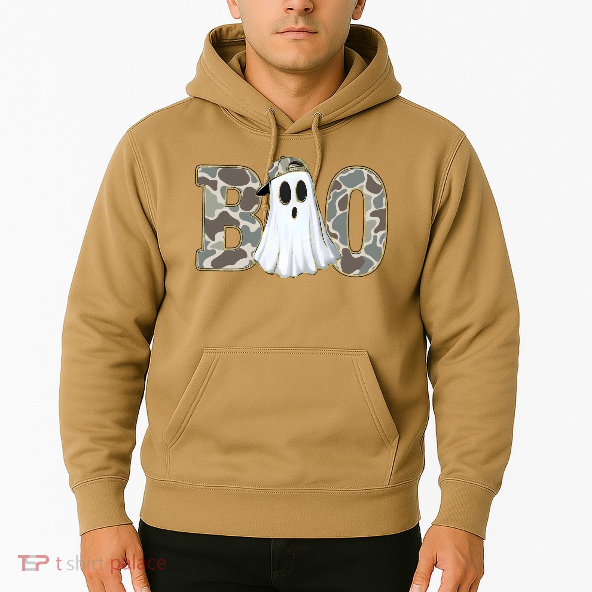 Camo Ghost Boo Spooky Halloween Hoodie