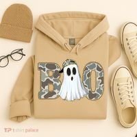 Camo Ghost Boo Spooky Halloween Hoodie thumb 4