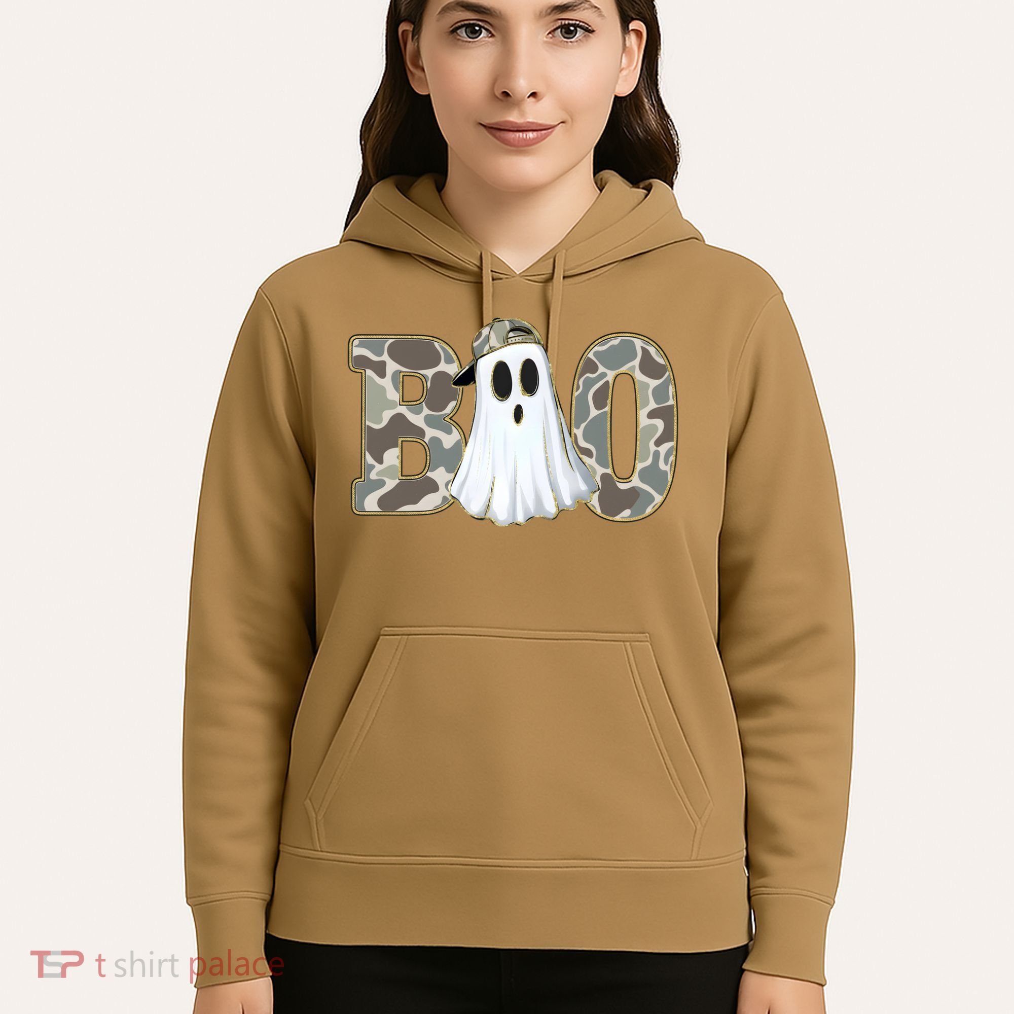 Camo Ghost Boo Spooky Halloween Hoodie