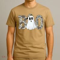Camo Ghost Boo Spooky Halloween T-Shirt thumb 3