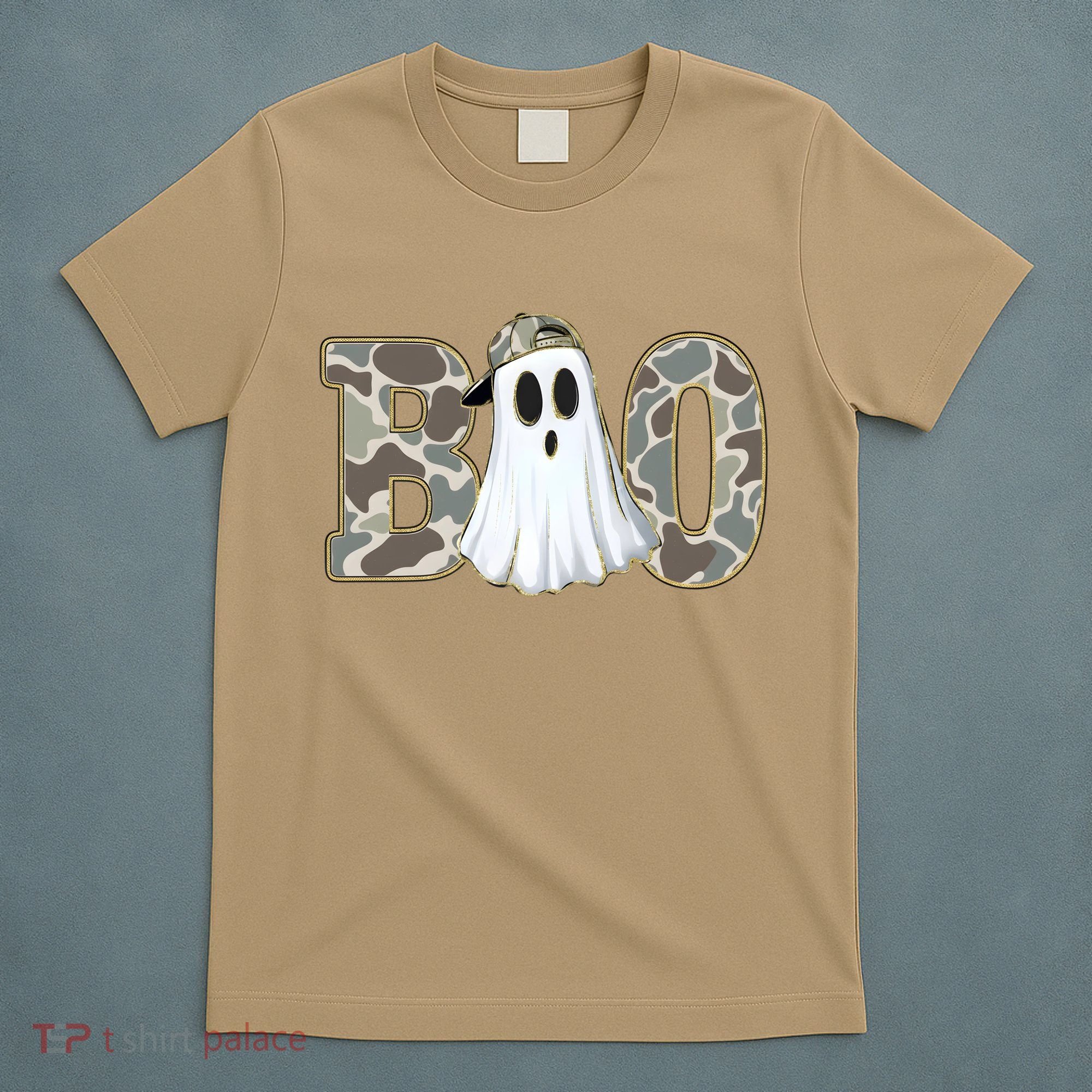 Camo Ghost Boo Spooky Halloween T-Shirt